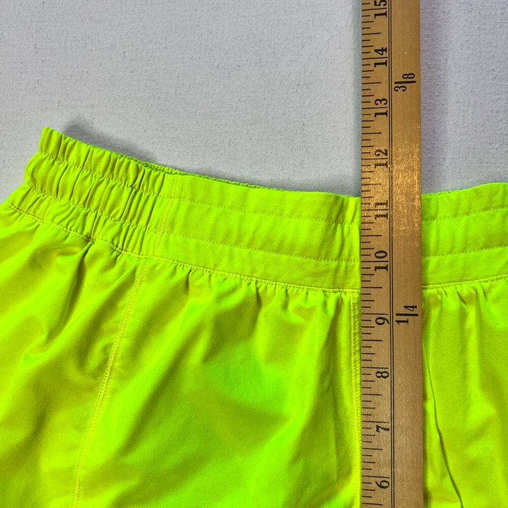 Lululemon Neon Yellow Hi Low Shorts Women Size Small - Picture 11 of 11